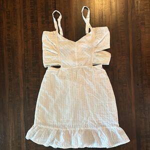 White tie-back mini dress